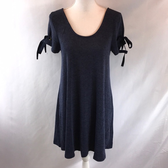 Vanity Dresses & Skirts - NEW Vanity Room Navy Blue Lace Up Sleeve Dress